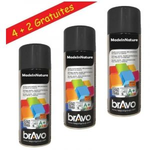 Madeinnature - Lot Aérosol Peinture, Bombe en Spray de 400 ml, Coloris Ral au choix, Mat - Lot de 6 - ral 9005 Noir.
