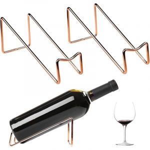 Lntyq - Porte vin indépendant de 2 pièces, porte - bouteille élégant, petit porte - vin en métal, porte - vin empilable pour home bar accessoires