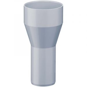 Inefa - R&eacute;duction tuyau de descente, pvc Accessoires tuyau de descente, raccord, montage simple par embo&icirc;tement, Made in Germany - 125/100mm Gris