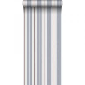 papier peint à rayures bleu, rouge et blanc - Sanders & Sanders