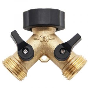 Robinet Double Machine a Laver 2-Voies Y-Distributeur De 3/4" en Y R&eacute;partiteur de Robinet de Jardin en Laiton pour Machine &agrave; Laver, Cuisine, Jardin
