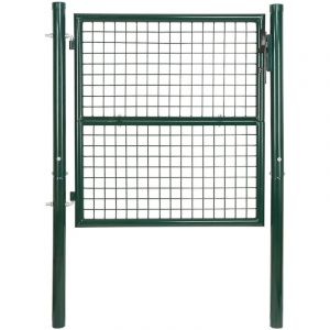 Portillon de jardin 150 x 100 cm avec serrure maille métallique - Vert - Tolletour