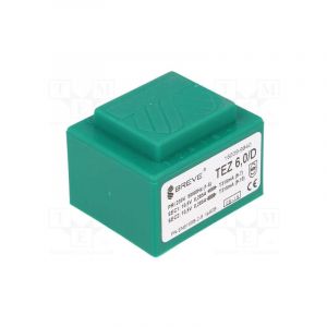 Transformateur encapsulé Sortie 10.5v+10.5vac 6va Entrée 230v Tez6/d/10.5-10.5v