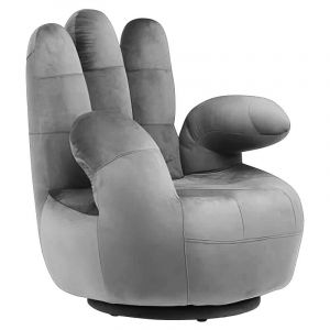 Fauteuil main pivotant catchy en velours - Anthracite