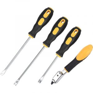 Lauwexe - 4 Pièces Arrache Agrafeuse Tapissier, Arrache-clous, Décapant d'agrafes de Rembourrage, Extracteur de clous, Outil D'extraction de Pointes,