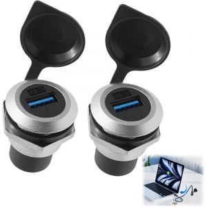 Pi&egrave;ces usb 3.0 pour prise panneau, rond convertisseur presse, int&eacute;gr&eacute; filet&eacute; fixation adaptateur 5 Gbps USB3.0 femelle, usb Auto encastr&eacute;