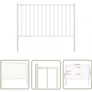 Panneau de cl&ocirc;ture poteau Acier enduit poudre 1,7x1,25 m Blanc - Cl&ocirc;ture Jardin - Panneaux De Cl&ocirc;ture - Cl&ocirc;ture Blanche - Cl&ocirc;ture Acier - Cl&ocirc;ture