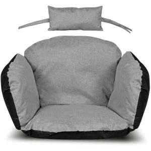 Coussin de jardin 112x113 cm pour fauteuil suspendu, nid de cigogne, imperméable, gris