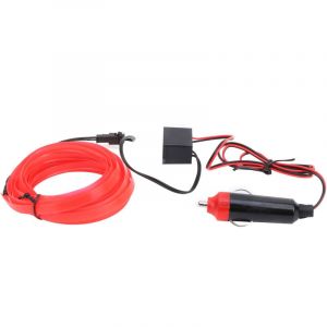 Bande LED Automatique de 3 M&egrave;tres, Allume-Cigare, Lumi&egrave;re N&eacute;on, Tube de Fil de Conduite pour &eacute;clairage Int&eacute;rieur de Voiture (Rouge).