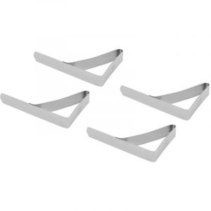 Jeffergarden 4pcs 10.5 7 cm Pinces pour Nappes de Table Grandes Pinces en Acier Inoxydable Support de Nappe Anti-D&eacute;rapant Pinces pour Les Familles