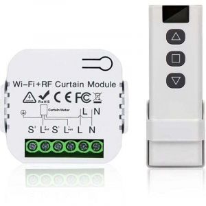 YMYNY Kit de commande de volet roulant, commande du moteur de volet roulant, télécommande RF + module récepteur, portée jusqu'à 100 m, interrupteur