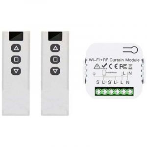 Interrupteur Volet Roulant Connect&eacute; WiFi 433Mhz Compatible Smart Life Avec T&eacute;l&eacute;commande 2 Canaux