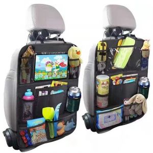 Organisateur de Voiture, 2Pcs Protège-Siège Arrière Voiture Enfants Kick Mats, Protection Arrière de Siège Auto Imperméable, Support Tablette