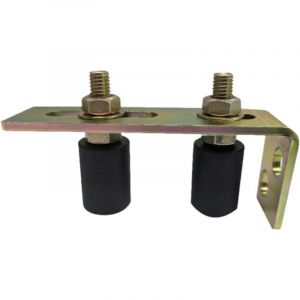 Guide de Portail Coulissant &agrave; Double Rouleau en Nylon, Guides de Portail avec Support en Forme de L, Bloc de Guidage pour Porte, Accessoire Facile &agrave;
