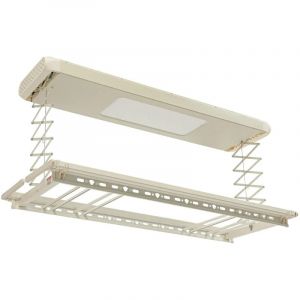S&eacute;choir &agrave; linge de plafond, &Eacute;tendoir &agrave; linge &eacute;lectrique extensible, avec t&eacute;l&eacute;commande, Jusqu'&agrave; 35 kg, S&eacute;choir mural extensible, Blanc