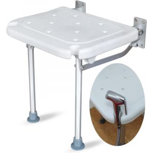 Chaise de Douche Pliante, Siège de Douche Pliant avec Pieds, siège de Douche Mural Tabouret de Bain pour Personnes âgées supporte jusqu'à 440 kg, 40