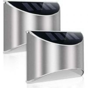 Lampe Solaire Extérieur Puissante Stainless Steel Applique Avec Etanche Led Lumière Lampadaire Eclairage Exterieur de Sécurité Sans Fil Pour Jardin