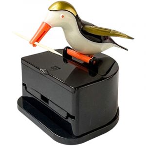 Distributeur de cure-dents en forme de petit oiseau, distributeur de cure-dents original &agrave; poussoir, porte-cure-dents.