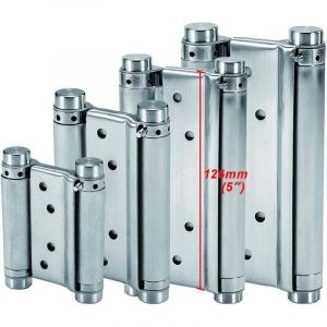 Charni&egrave;res &agrave; ressort double action en acier inoxydable (126 mm) pour portes battantes Charni&egrave;re &agrave; fermeture automatique pour porte d'armoire de