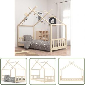 The Living Store - Cadre de lit d'enfant Bois de pin massif 70x140 cm - Lit Bébé - Lit Enfant - Cadre De Lit - Mobilier Enfant - Décoration Chambre