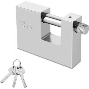 ASelected Cadenas d'extérieur lourd avec 3 clés, manilles de 70 mm d'épaisseur, protection contre les chocs pour garage, conteneur, portail et