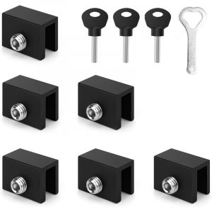 Verrou Porte Coulissante, 6 Pi&egrave;ces Bloque Porte Coulissante, R&eacute;glable Verrou Baie Coulissante, S&eacute;curit&eacute; et Antivol Fermeture Baie Coulissante, avec