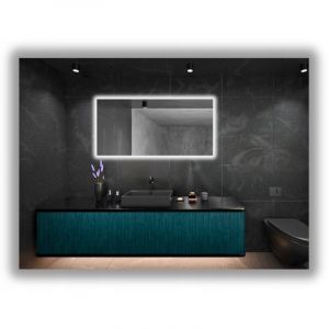 Miroir lumineux LED 110x70 &eacute;tanche IP65, fixation verticale et horizontale