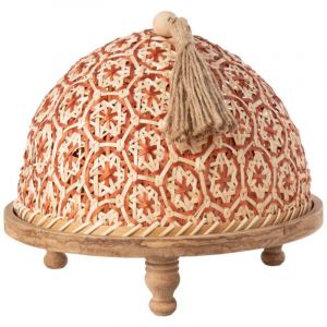 Cloche Alimentaire Avec Plateau "Bois" 30cm Multicolore