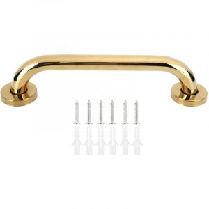 TONYSA Barre d'appui de baignoire en acier inoxydable plaqu&eacute; or de 30 cm, poign&eacute;e de s&eacute;curit&eacute; pour baignoire de salle de bain pour personnes &acirc;g&eacute;es,