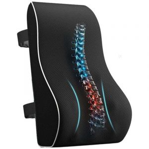 Coussin lombaire ergonomique, support dorsal en mousse &agrave; m&eacute;moire de forme pour si&egrave;ge auto ou chaise de bureau, support dorsal avec rev&ecirc;tement