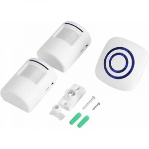 Sonnette Sans Fil Detecteur de Mouvement Carillon De Porte El&eacute;ctrique 36 M&eacute;lodies Alarme De S&eacute;curit&eacute; avec Emetteur et R&eacute;cepteur pour Maison Bureau