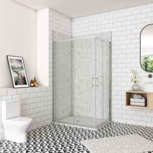 Ocean Sanitaire - Oc&eacute;an Cabine De Douche 80x110x195cm En 6mm Verre Anticalcaire Porte De Douche Coulissante L'cc&egrave;s D'angle