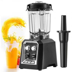 Mophorn - Mixeur professionnel - Mixeur de comptoir professionnel avec bocal en verre de 2 l. Mixeur 3 fonctions en acier inoxydable.
