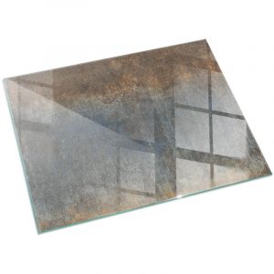 Plaque Rectangulaire de protection de sol en verre tremp&eacute; pour chemin&eacute;e et po&ecirc;le &agrave; bois pare-feu contre les &eacute;tincelles Motif textur&eacute; abstrait 60x40 cm
