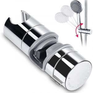 Support de Douche 20-25mm ABS R&eacute;glable Main de Remplacement Douche Ferroviaire Head Curseur Clamp Support Bracket Chrom&eacute;e, PB4 pour Salle de Bain