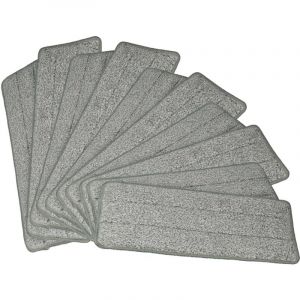 Vhbw - 10x Serpillères compatible avec Clean Maxx 09996 balai nettoyant - polyester, gris / blanc