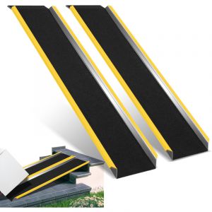 Wolketon 2X Rampe de chargement rampe d'acc&egrave;s rampe pour fauteuil roulant rampe pour chien voiture pour moto ATV Quad 300kg Par pi&egrave;ce