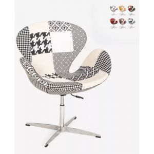Fauteuil patchwork pivotant de salon style design moderne Stork - Patchwork 5