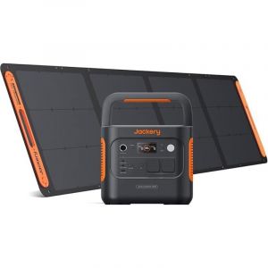 Jackery Explorer 2000v2 Générateur Solaire Portable avec 200W Panneau Solaire, 2042Wh/2200W LiFePO4 Batterie (Max 4400W), Charge Rapide USB-C & UPS