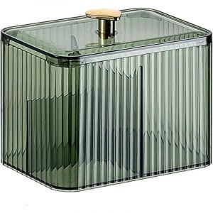 Bo&icirc;te &agrave; Coton Tige avec Couvercle, Bo&icirc;te Rangement Cotons pour Salle de Bain, Chambre &agrave; Coucher, Organiseur de Maquillage pour Boules de Coton,