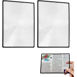 Loupes de Cartes 3X (300%) Feuilles de Loupe Fresnel Loupe de Page pour Personnes Ag&eacute;es Vieux P&egrave;re M&egrave;re Lecture de Petits Livres Imprim&eacute;s et Cartes(3