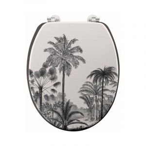 Abattant wc Imprimé Palmier 'Cocoty' 45cm Noir
