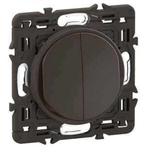 Double interrupteur ou va-et-vient 10AX C&eacute;liane - pr&eacute;mont&eacute; Noir (CE2001)