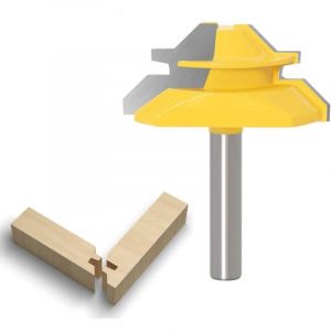 Fraise &agrave; onglet &agrave; verrouillage 45&deg;, 8 mm, fraise &agrave; rainurer, fraise &agrave; tenon pour machine &agrave; graver, machine &agrave; d&eacute;couper le bois