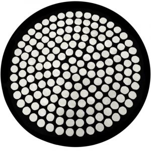 Tapis Rond Laine &ndash; Design G&eacute;om&eacute;trique &ndash; 104 cm &ndash; Yoler Noir / Blanc