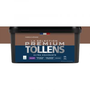 Tollens - Peinture int&eacute;rieure couleurs - La S&eacute;lection Premium Velours - Ultra Couvrante - Marron Ch&acirc;taigne 2,5 L - 30m&sup2;