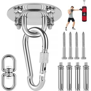 Crochet de Plafond, Cintre pour Sac de Frappe, Fixation Plafond Crochet Mural en 304 Acier Inoxydable pour Hamac, Fauteuil Suspendu, Sac de Boxe,
