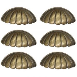 6 Pi&egrave;ces Poign&eacute;e De Coquille, Laiton Bouton De Porte Poign&eacute;e Forme De Coquille, R&eacute;tro Poign&eacute;es De Meubles Pour Porte D'armoire Poign&eacute;es De Porte De