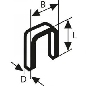 Bosch 2609255829 Set de 1000 agrafes &agrave; dos &eacute;troit Type 55 Largeur 6 mm Epaisseur 1,08 mm Longueur 23 mm