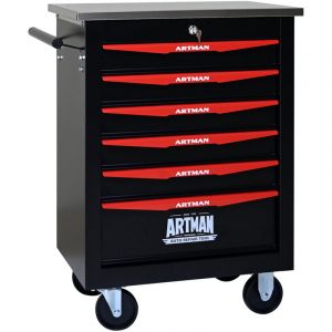 Servante d&rsquo;Atelier Roulante Chariot &agrave; Outils Multifonctionnel &agrave; 6 Tiroirs Avec Roues, Chariot De Rangement &agrave; Outils Roulant En M&eacute;tal Pour Garage,